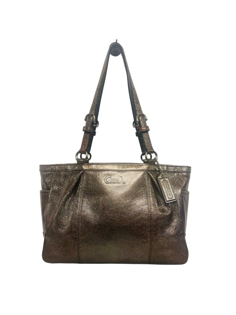 Coach Metallic Bronze Leather Tote Bag
